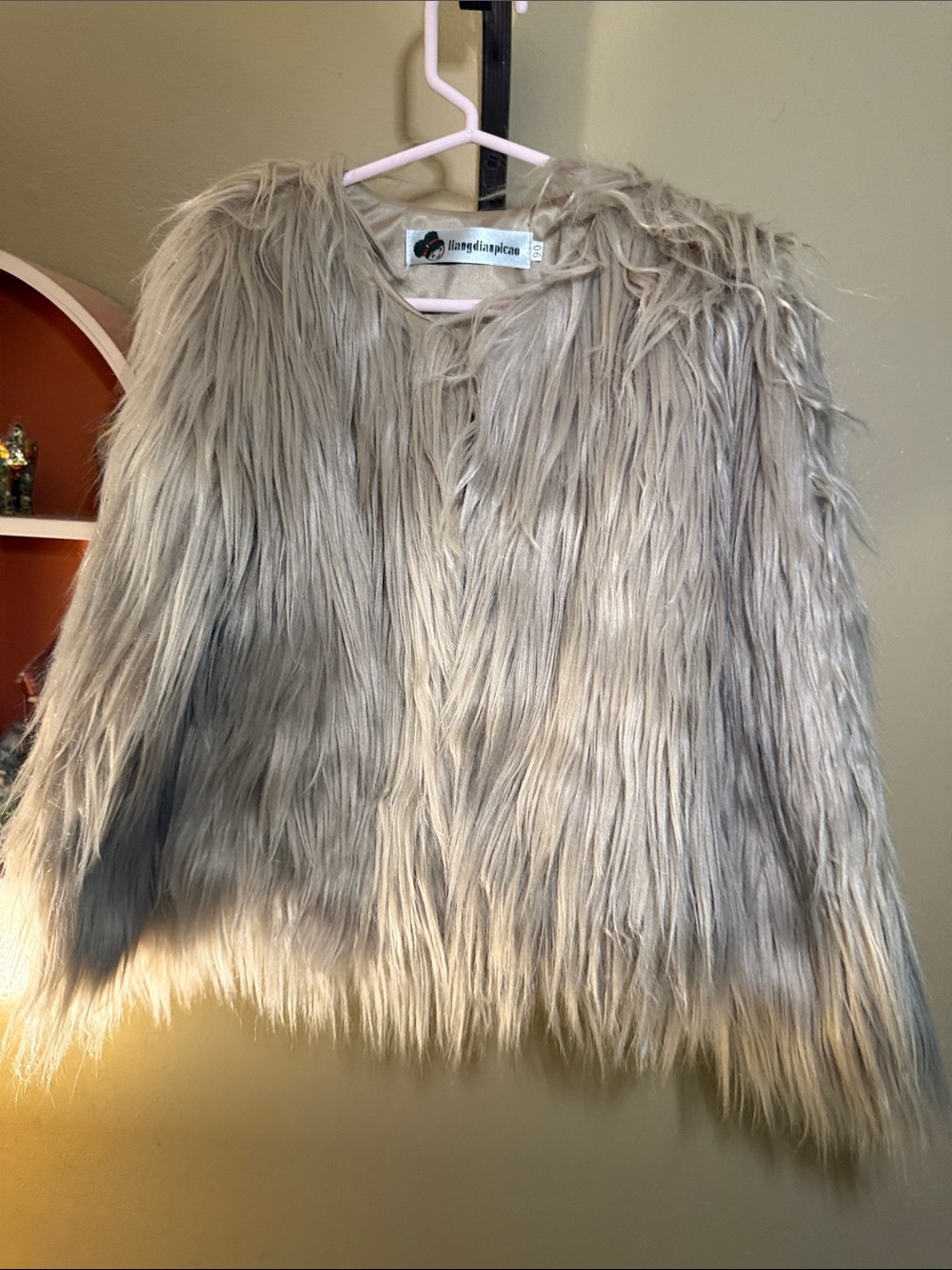 bagatelle Taupe Long-Pile Faux Fur Jacket